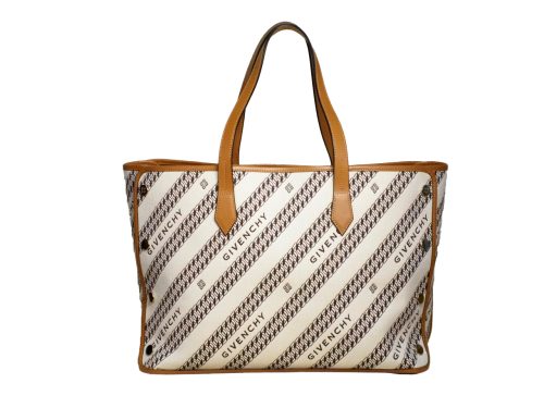Givenchy Beige Logo Canvas Jacquard Medium Bond Tote/ Document Shopping Bag