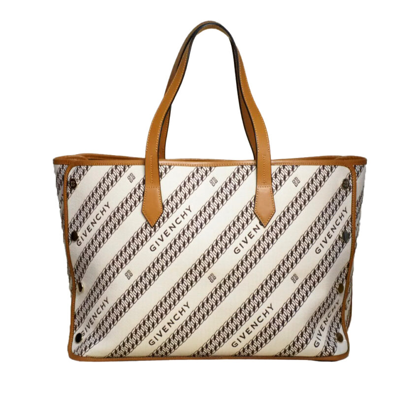 Givenchy Beige Logo Canvas Jacquard Medium Bond Tote/ Document Shopping Bag