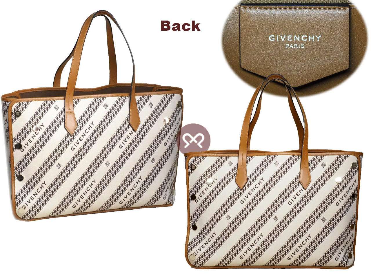 Givenchy Beige Logo Canvas Jacquard Medium Bond Tote/ Document Shopping Bag - Image 3