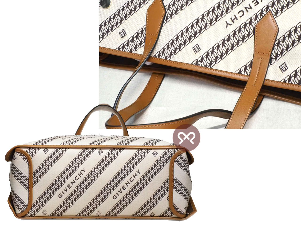 Givenchy Beige Logo Canvas Jacquard Medium Bond Tote/ Document Shopping Bag - Image 4