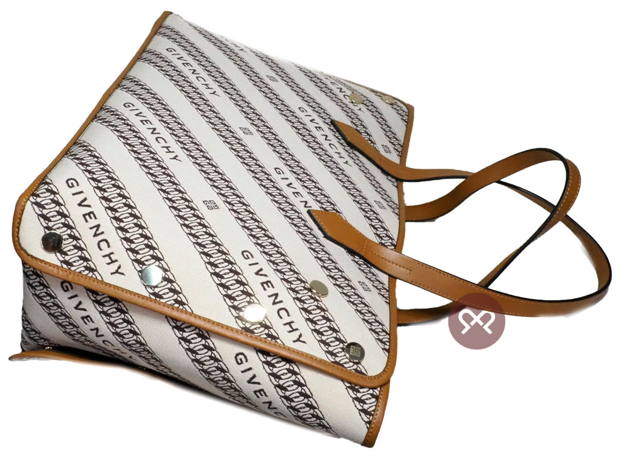 Givenchy Beige Logo Canvas Jacquard Medium Bond Tote/ Document Shopping Bag - Image 6