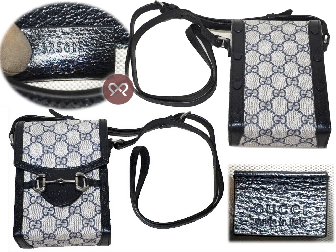 Gucci 625615 Black Monogram GG Horsebit 1955 Mini Flap Small Cross Body Bag - Image 3