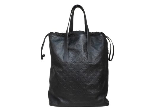 Louis Vuitton M46554 Black Monogram Motif Embossed Helmet Bag/ Shopping Tote (RFID)