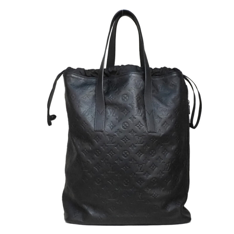 Louis Vuitton M46554 Black Monogram Motif Embossed Helmet Bag/ Shopping Tote (RFID)