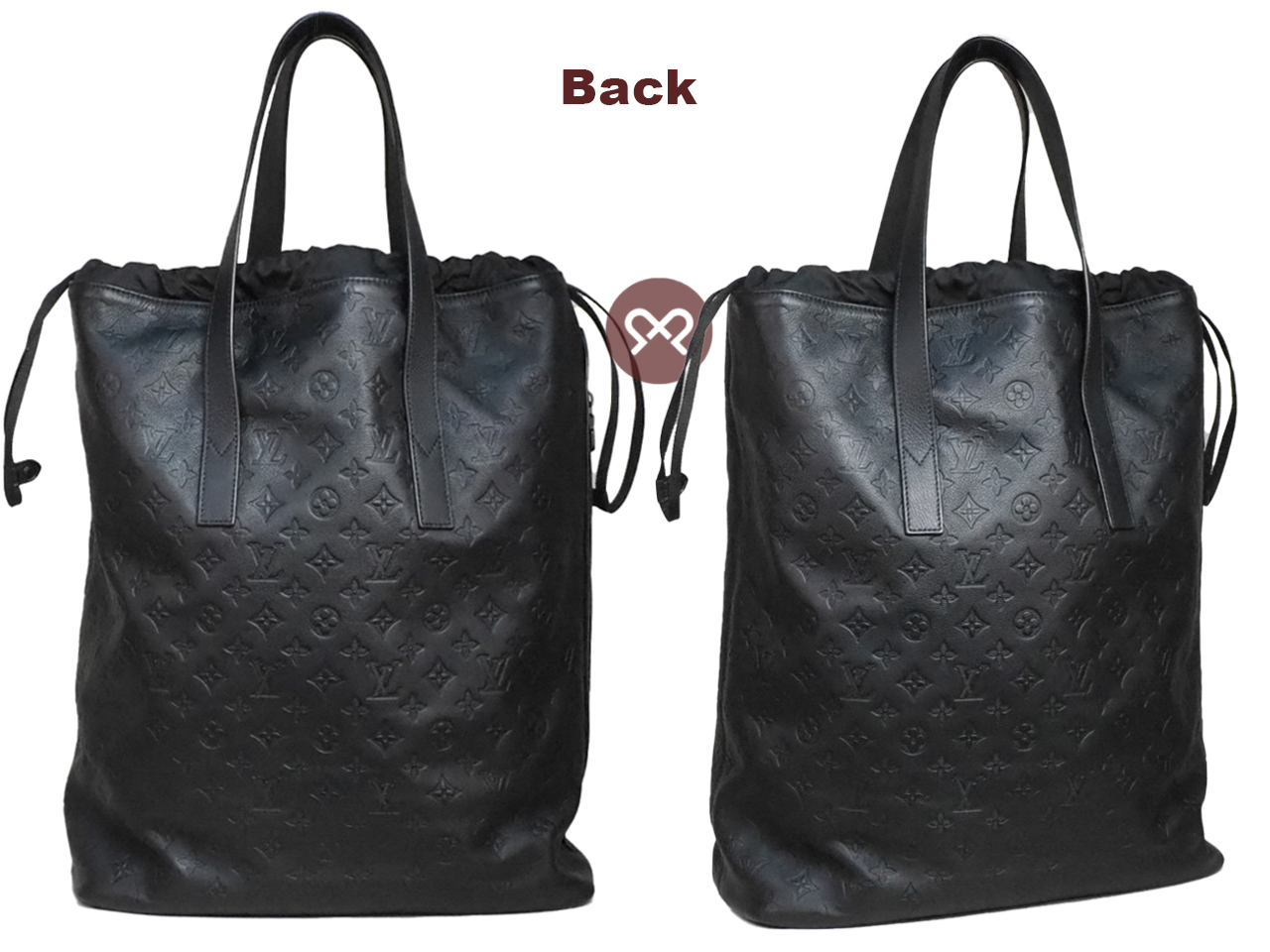 Louis Vuitton M46554 Black Monogram Motif Embossed Helmet Bag/ Shopping Tote (RFID) - Image 3