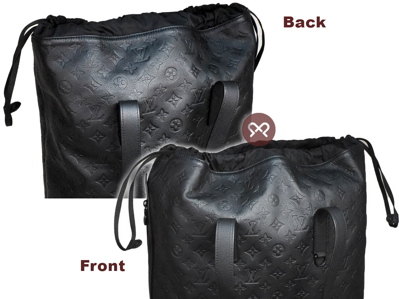 Louis Vuitton M46554 Black Monogram Motif Embossed Helmet Bag/ Shopping Tote (RFID) - Image 5