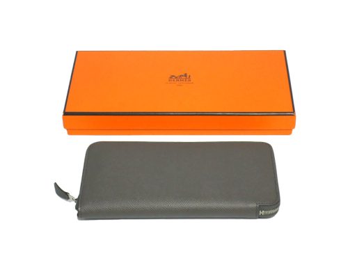 Hermes Epsom Leather Azap Wallet Full Leather Etain Color Square P Stamp