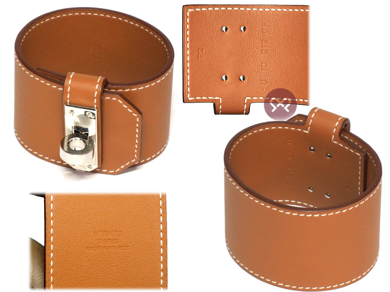 Hermes Kelly Twist Bracelet Palladium Hardware U Stamp Size T2, Small Size - Image 2
