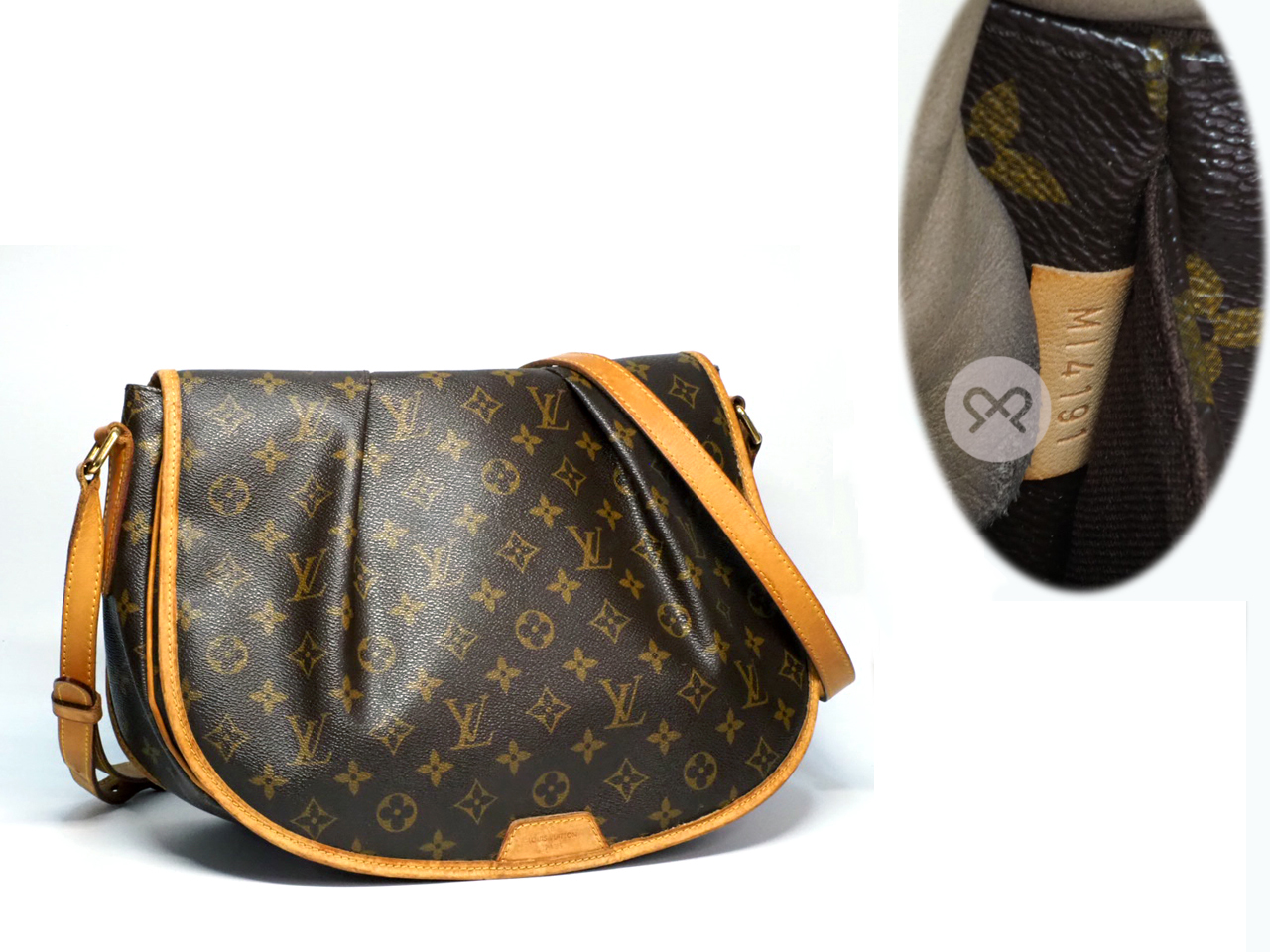 Louis Vuitton M40473 Monogram Canvas Menilmontant MM Messenger Bag (MI4191) - Image 2