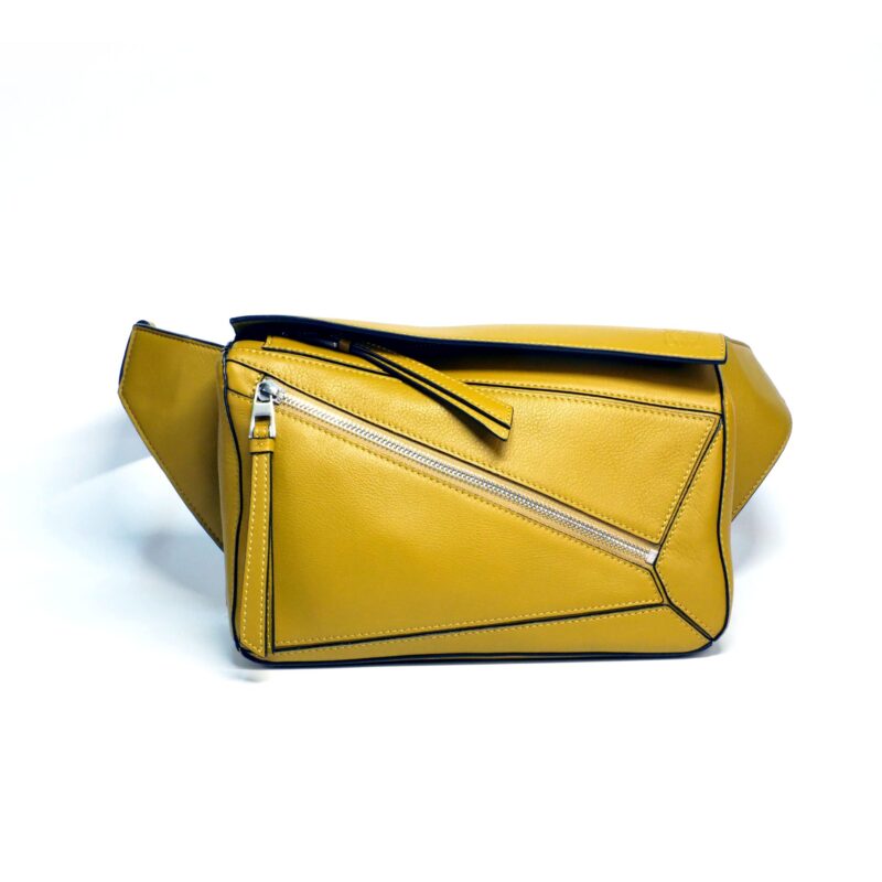 Loewe Wasabi Yellow Calfskin Small Puzzle Bumbag Belt/ Crossbody Bag