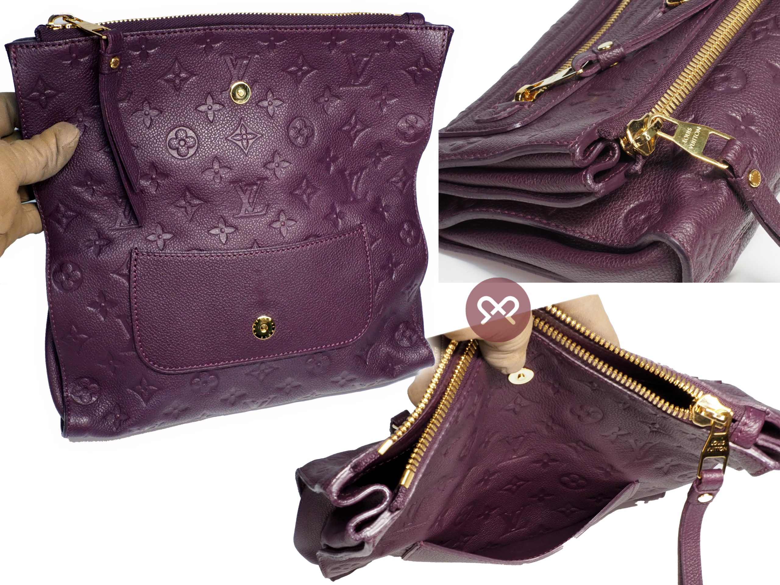 Louis Vuitton M93826 Monogram Empreinte Orchid Purple Petillante Clutch Bag (TR3181) - Image 10