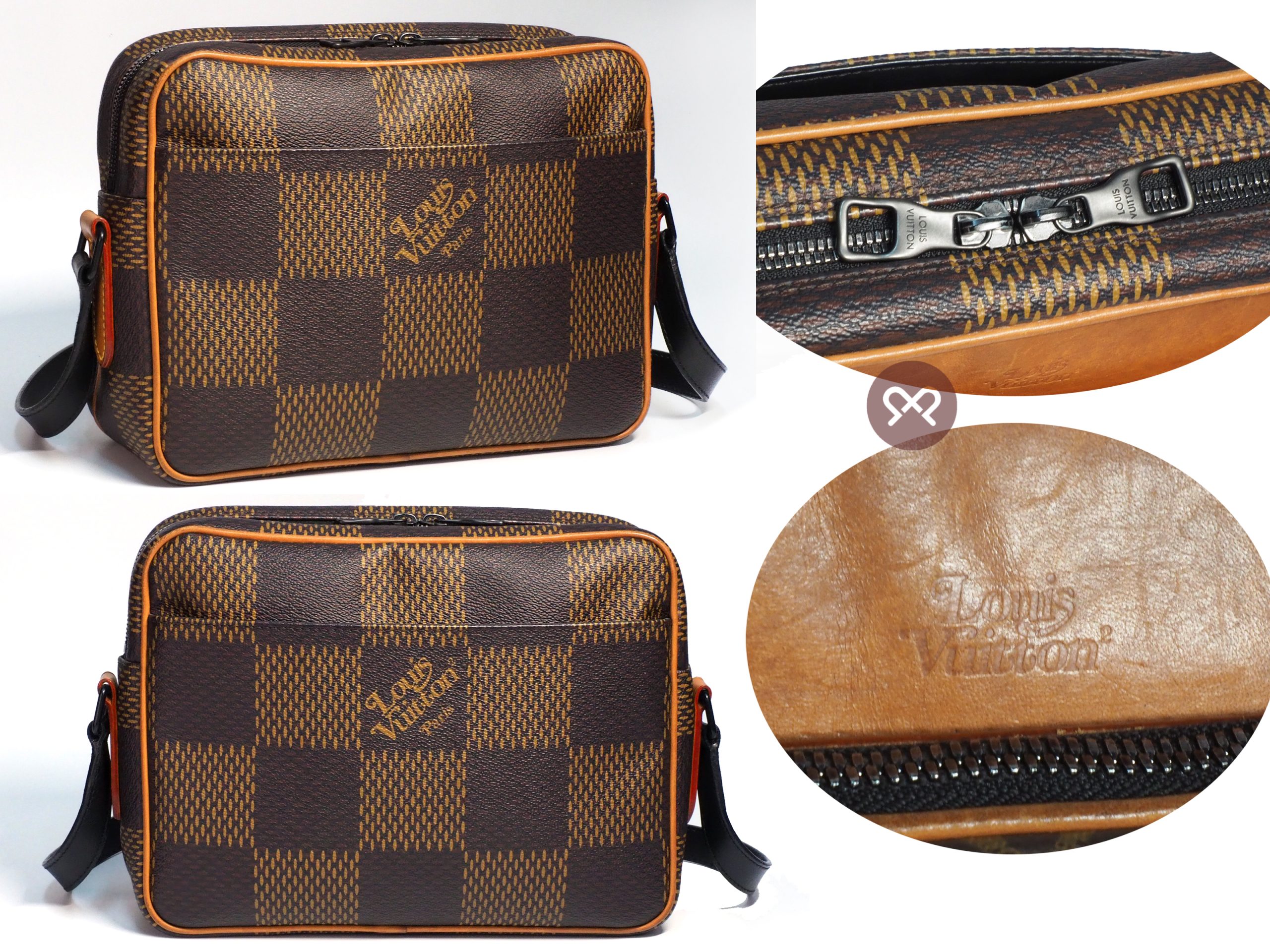 Louis Vuitton N40359 Giant Damier Ebene Nigo Nil Messenger Bag (RI4210) - Image 3