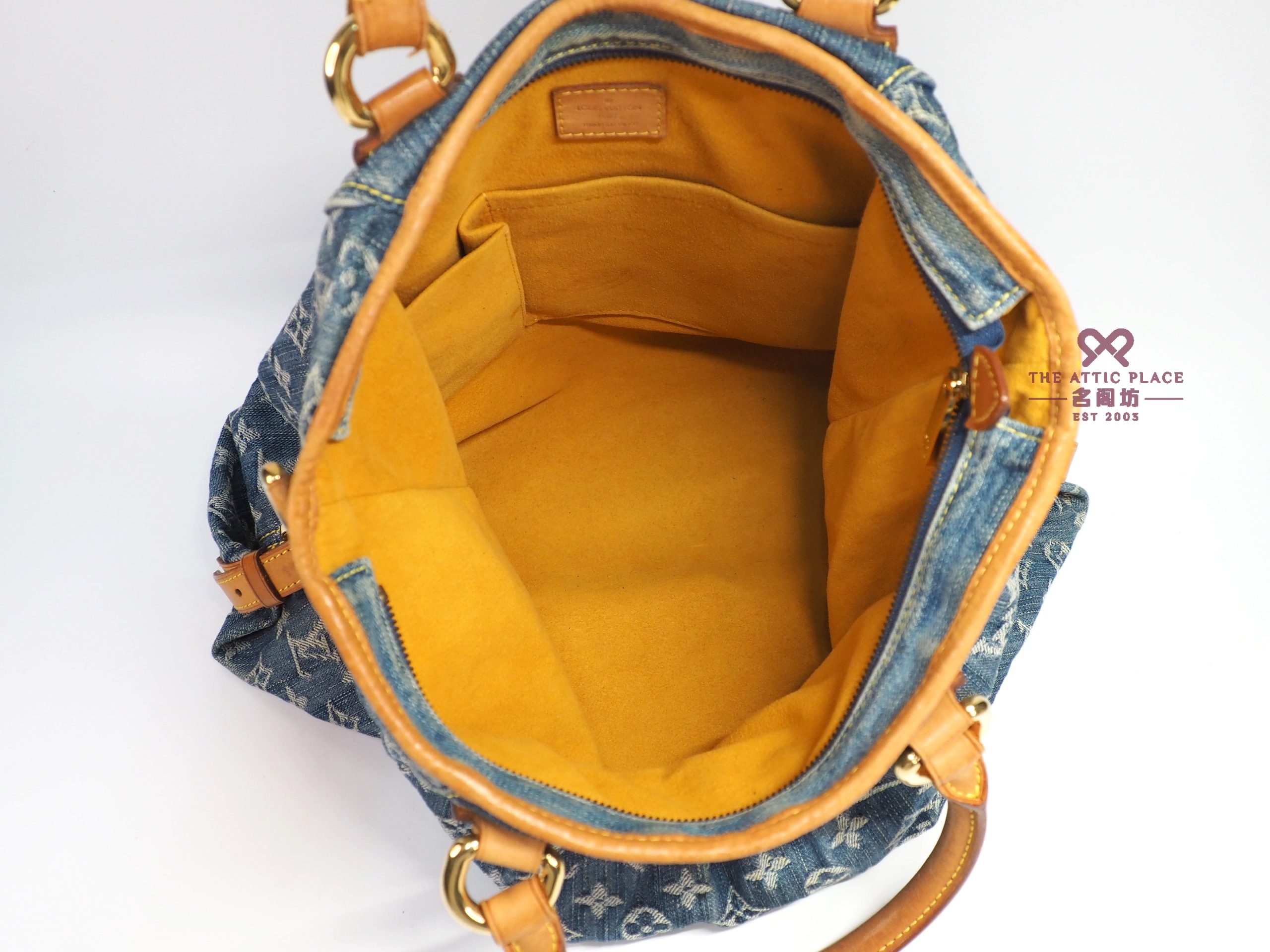 Louis Vuitton M95350 Blue Monogram Denim Neo Cabby GM Tote/ Shoulder Bag (TH3077) - Image 8