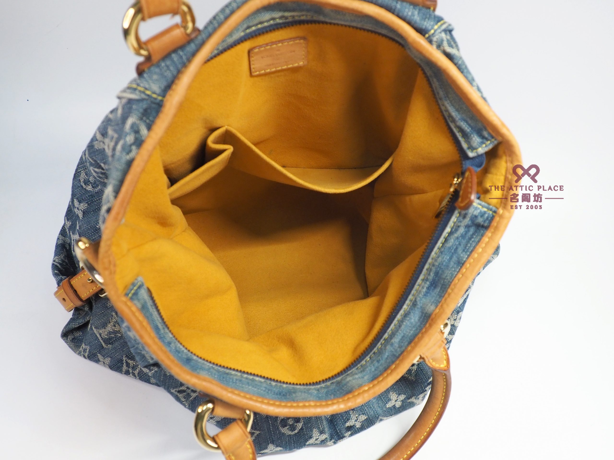Louis Vuitton M95350 Blue Monogram Denim Neo Cabby GM Tote/ Shoulder Bag (TH3077) - Image 7