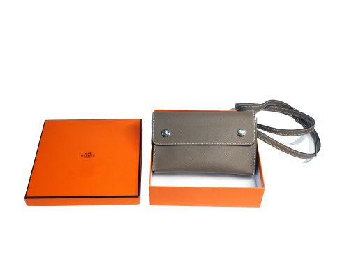 Hermes Etoupe/ Grey Sac Hermesnap Wallet Epsom W Stamp Sling bag