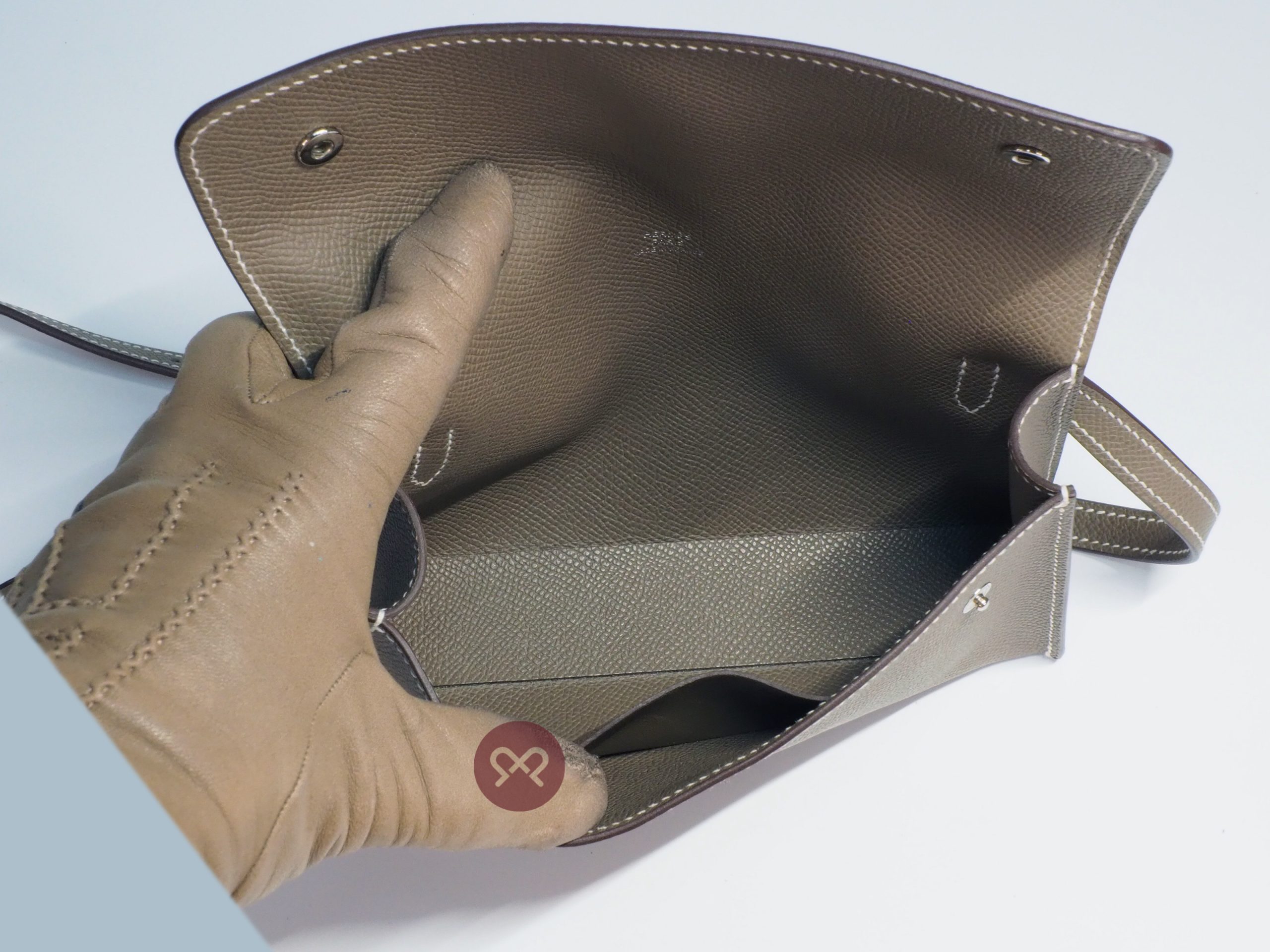 Hermes Etoupe/ Grey Sac Hermesnap Wallet Epsom W Stamp Sling bag - Image 10