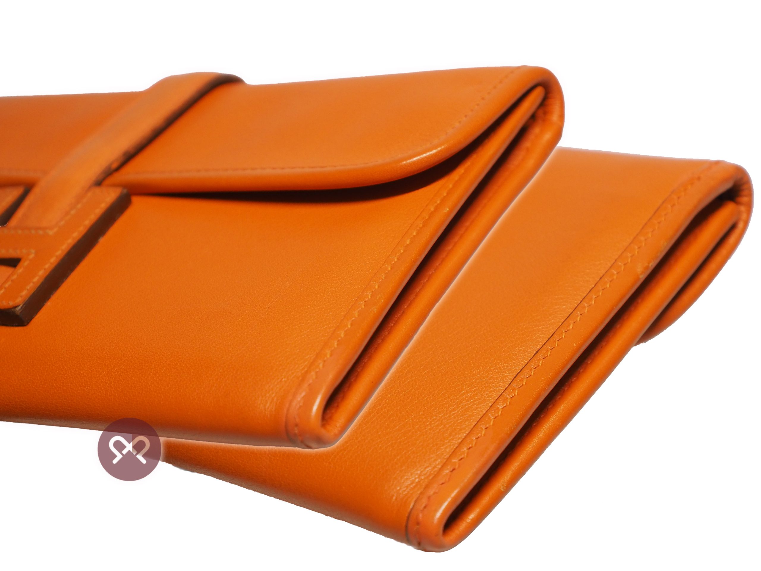 Hermes Orange Jige Duo 22cm Swift Leather with Wallet Q Stamp Wallet/ Pouch/ Clutch Bag - Image 4