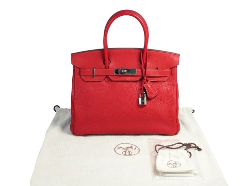 Hermes Birkin 30 Togo Leather Rouge Garace M Stamp Palladium Hardware