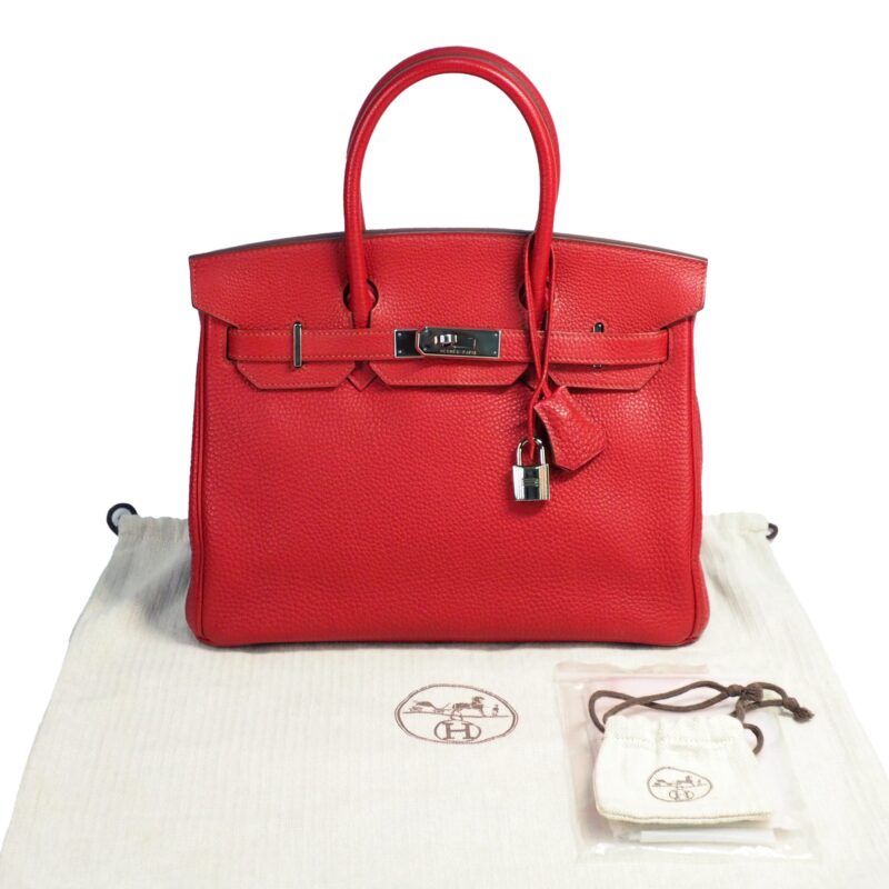 Hermes Birkin 30 Togo Leather Rouge Garace M Stamp Palladium Hardware