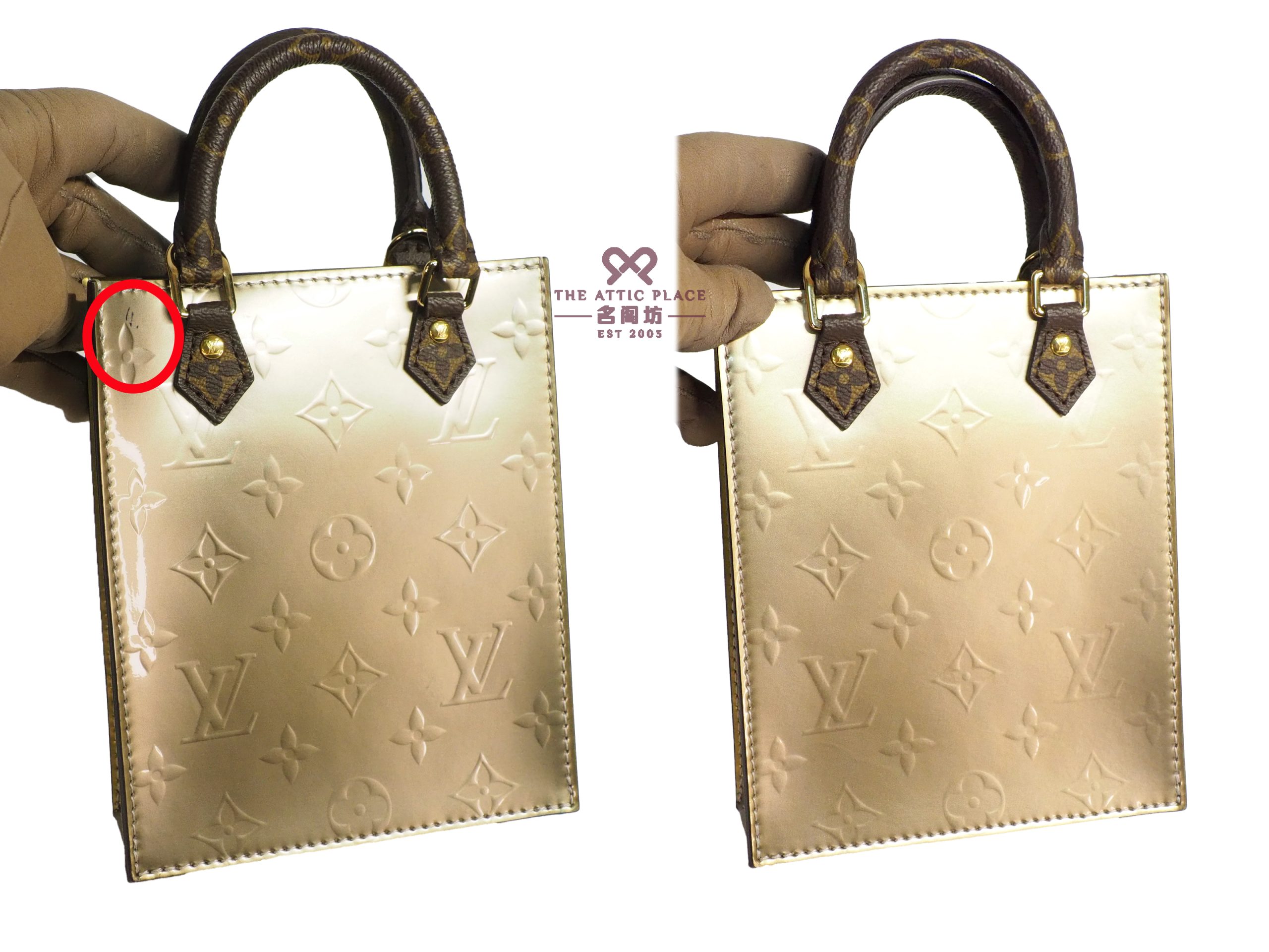 Louis Vuitton M90564 Monogram Vernis Petit Sac Plat 2-way Bag (RFID) - Image 5