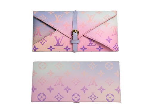 Louis Vuitton Limited Edition 6 Pastel gradient Monogram Flower Gold Straws Pouch Set- RFID