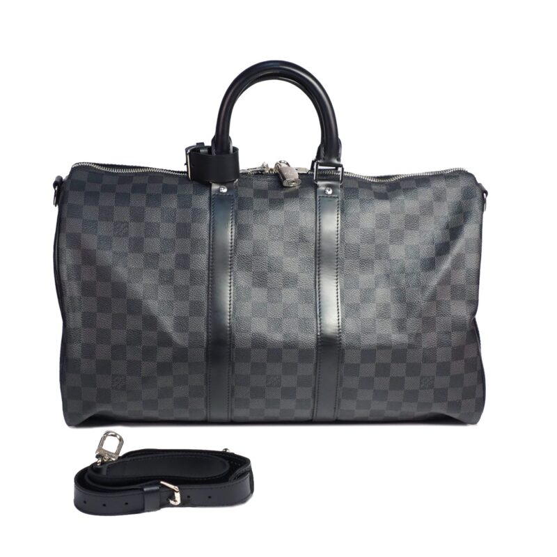 Louis Vuitton N41418 Damier Graphite Keepall 45 Bandouliere with Shoulder Strap (MB1103)