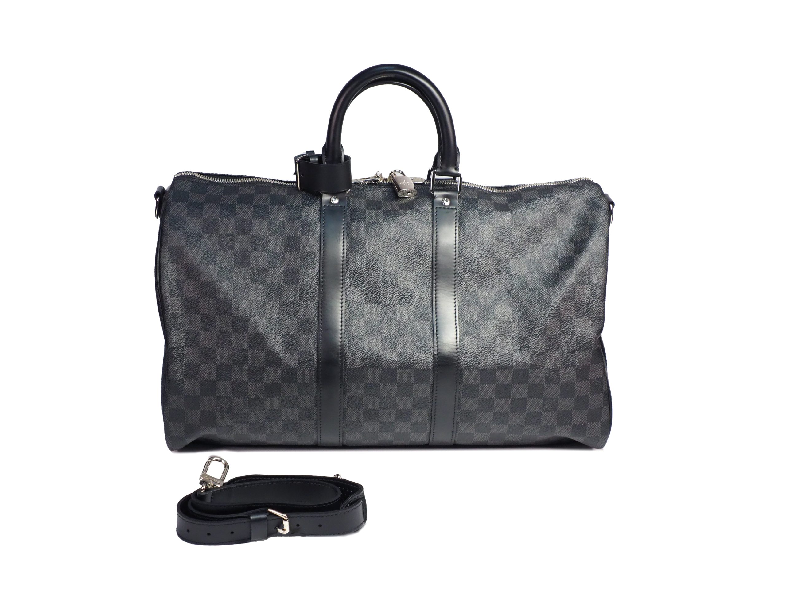 Louis Vuitton N41418 Damier Graphite Keepall 45 Bandouliere with Shoulder Strap (MB1103)