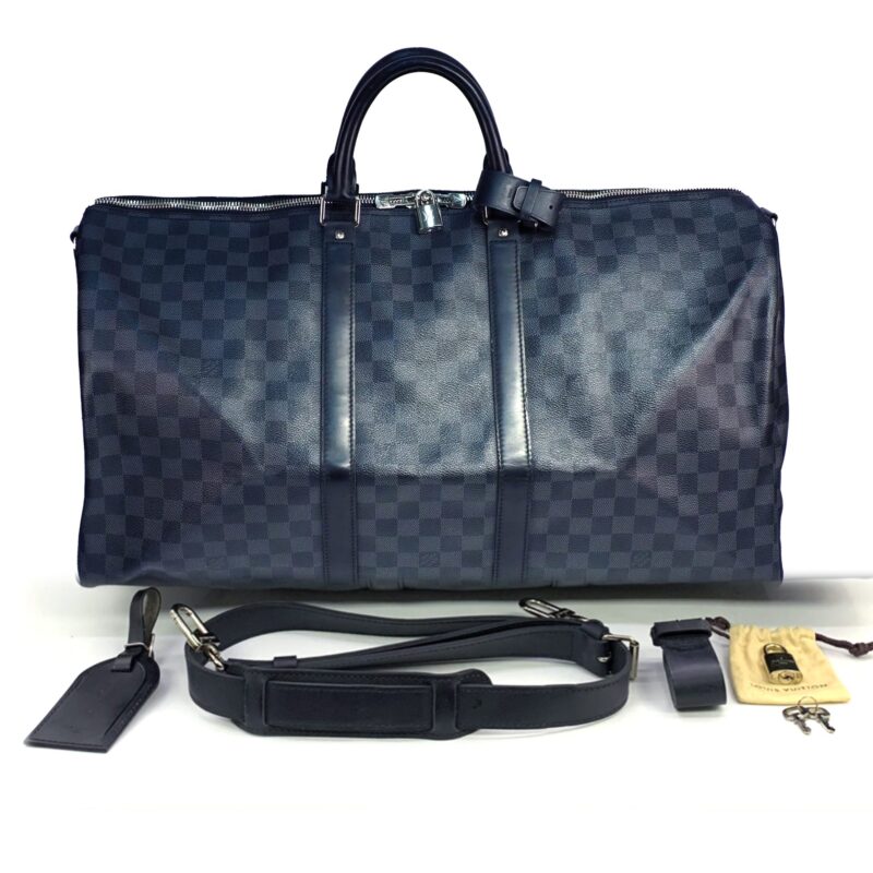 Louis Vuitton N41413 Damier Graphite Keepall 55 Bandouliere with Shoulder Strap (MB2174)
