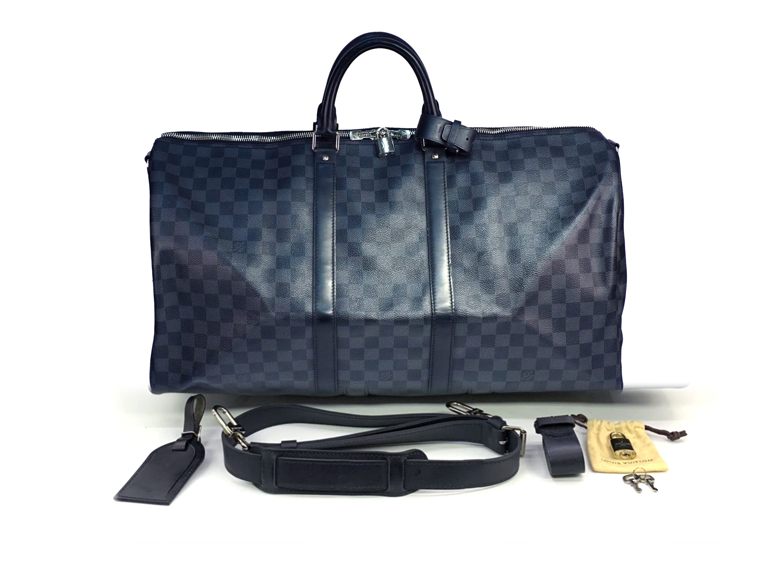Louis Vuitton N41413 Damier Graphite Keepall 55 Bandouliere with Shoulder Strap (MB2174)