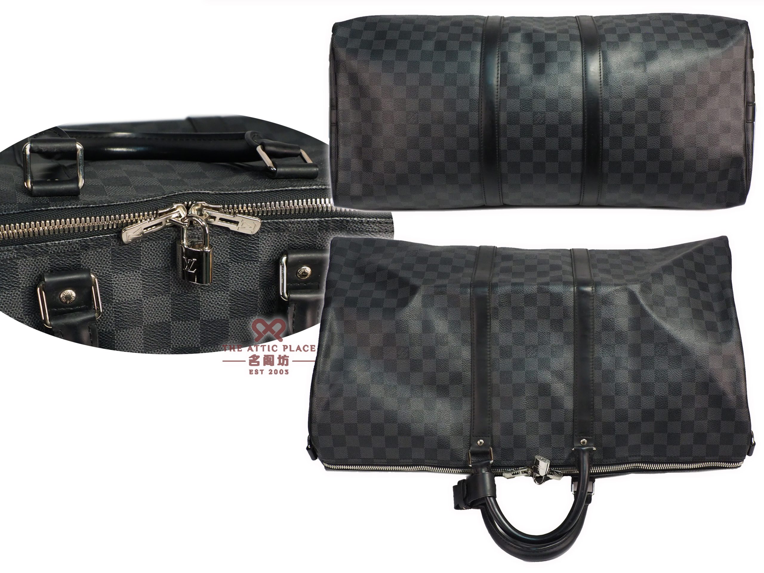 Louis Vuitton N41413 Damier Graphite Keepall 55 Bandouliere with Shoulder Strap (MB2174) - Image 4