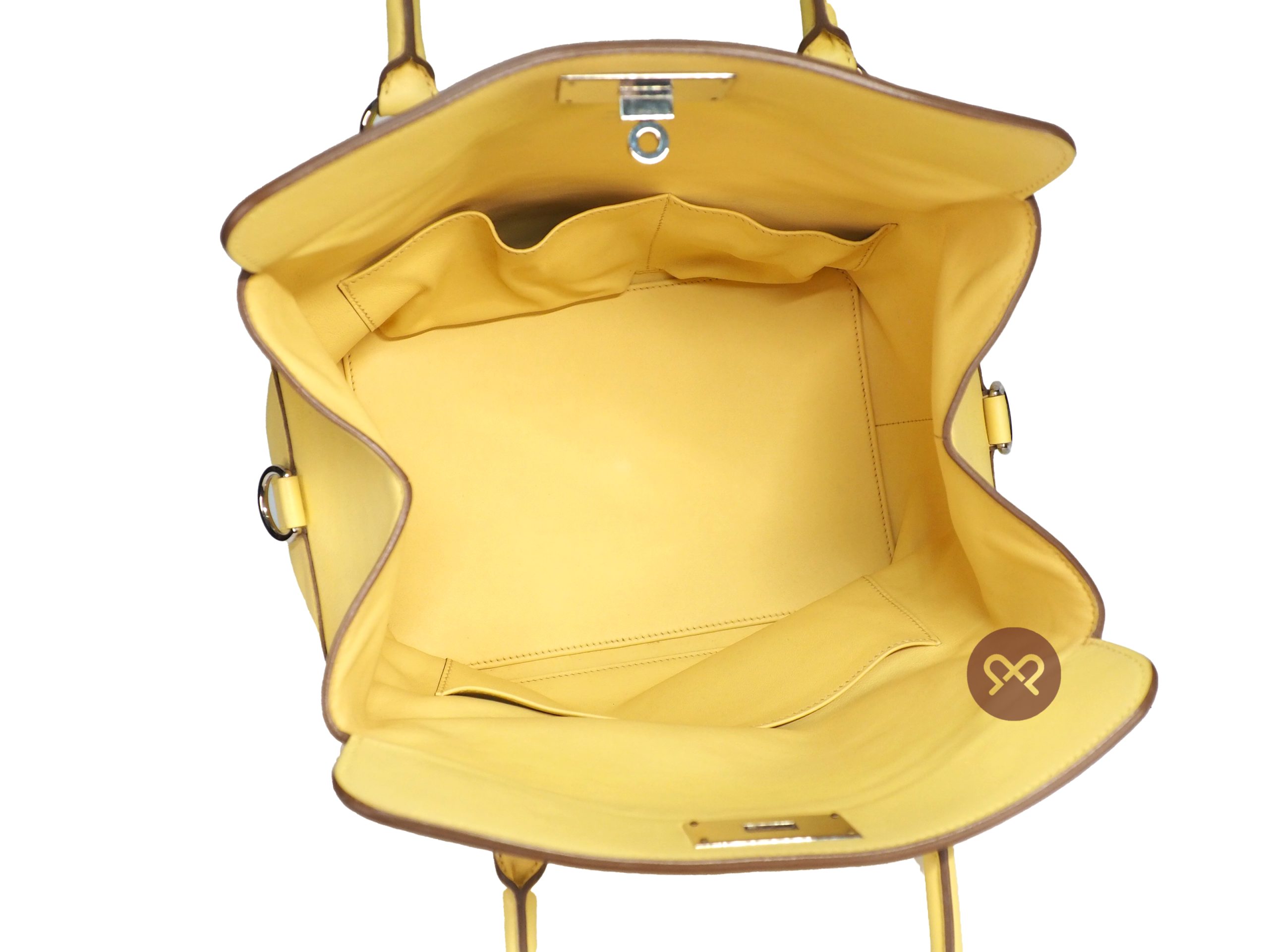 Hermes Toolbox 26 Swift Yellow w Amazona Strap Shoulder Bag- R Stamp - Image 10