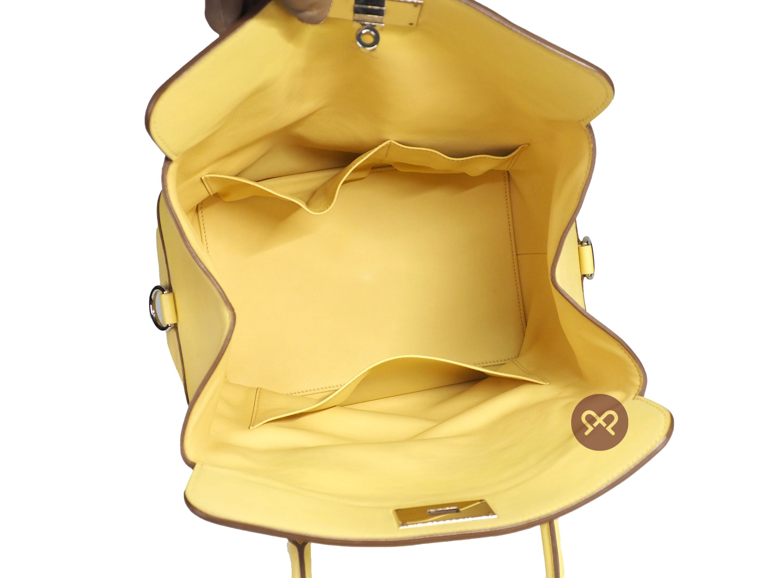 Hermes Toolbox 26 Swift Yellow w Amazona Strap Shoulder Bag- R Stamp - Image 9