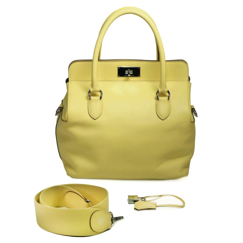 Hermes Toolbox 26 Swift Yellow w Amazona Strap Shoulder Bag- R Stamp
