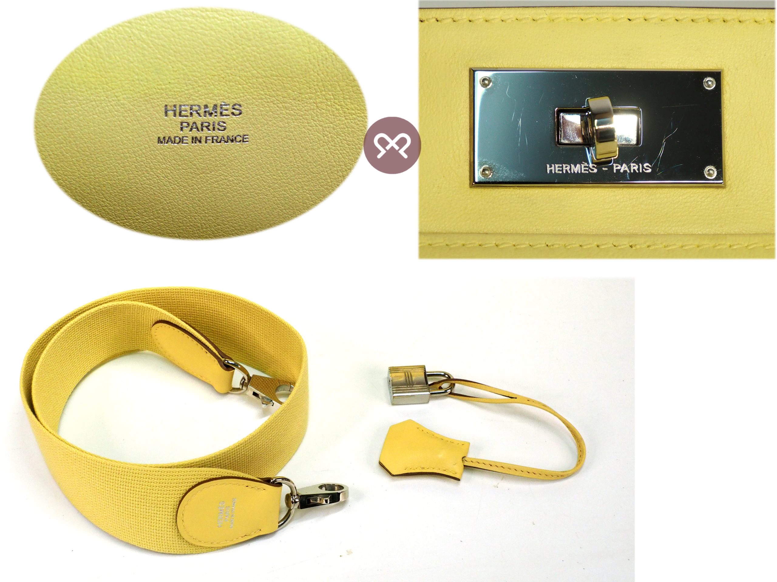 Hermes Toolbox 26 Swift Yellow w Amazona Strap Shoulder Bag- R Stamp - Image 6