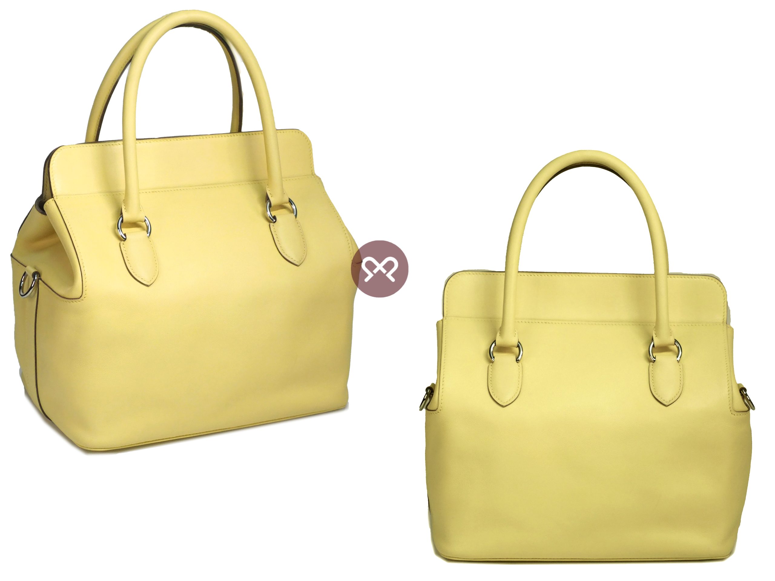 Hermes Toolbox 26 Swift Yellow w Amazona Strap Shoulder Bag- R Stamp - Image 3