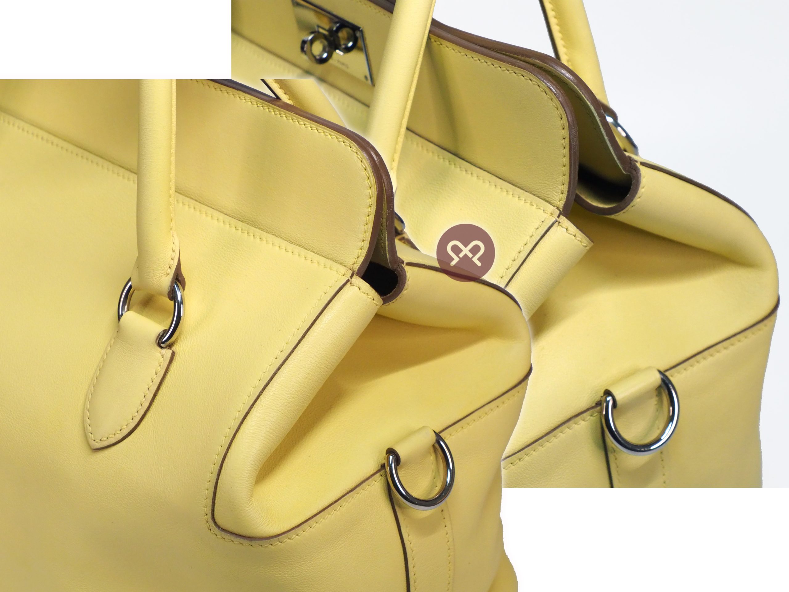 Hermes Toolbox 26 Swift Yellow w Amazona Strap Shoulder Bag- R Stamp - Image 7