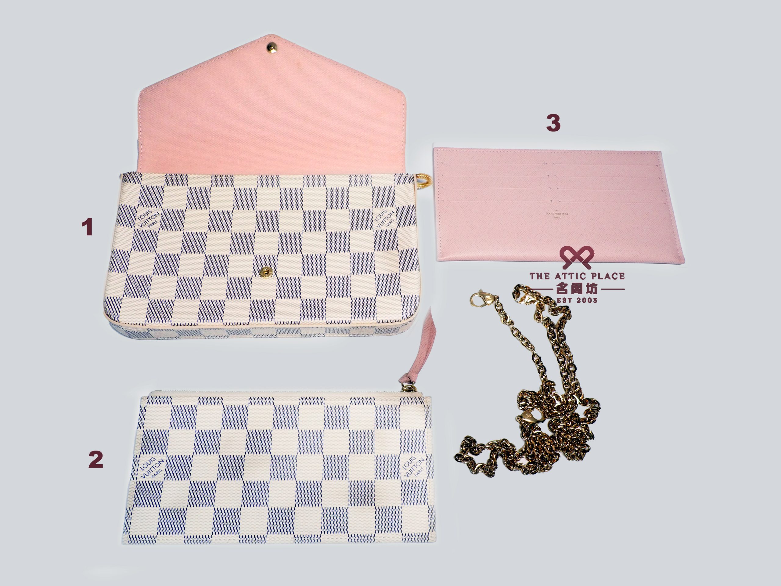 Louis Vuitton N63106 Damier Azur Canvas Pochette Félicie Bag - Image 4
