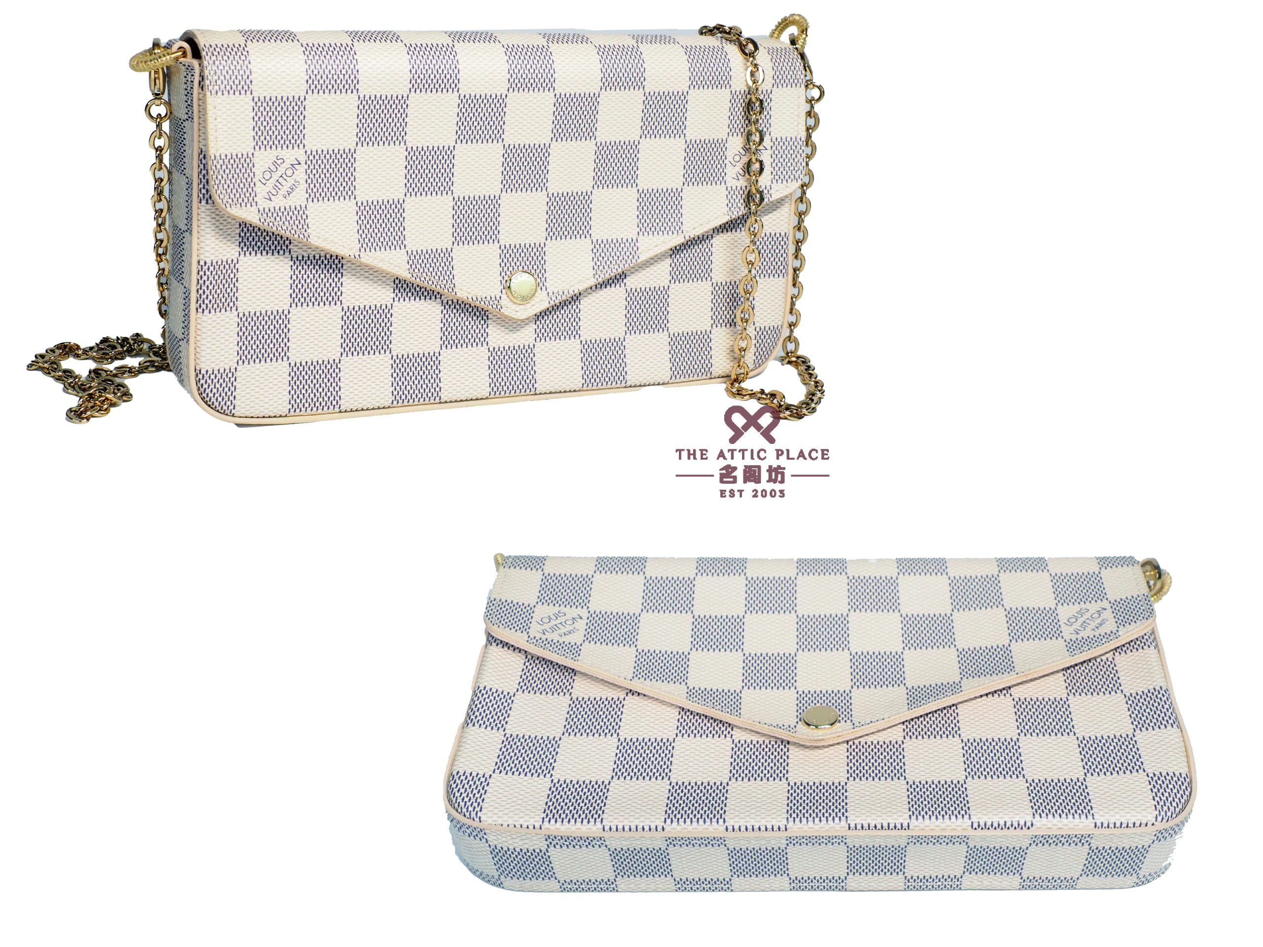 Louis Vuitton N63106 Damier Azur Canvas Pochette Félicie Bag - Image 3
