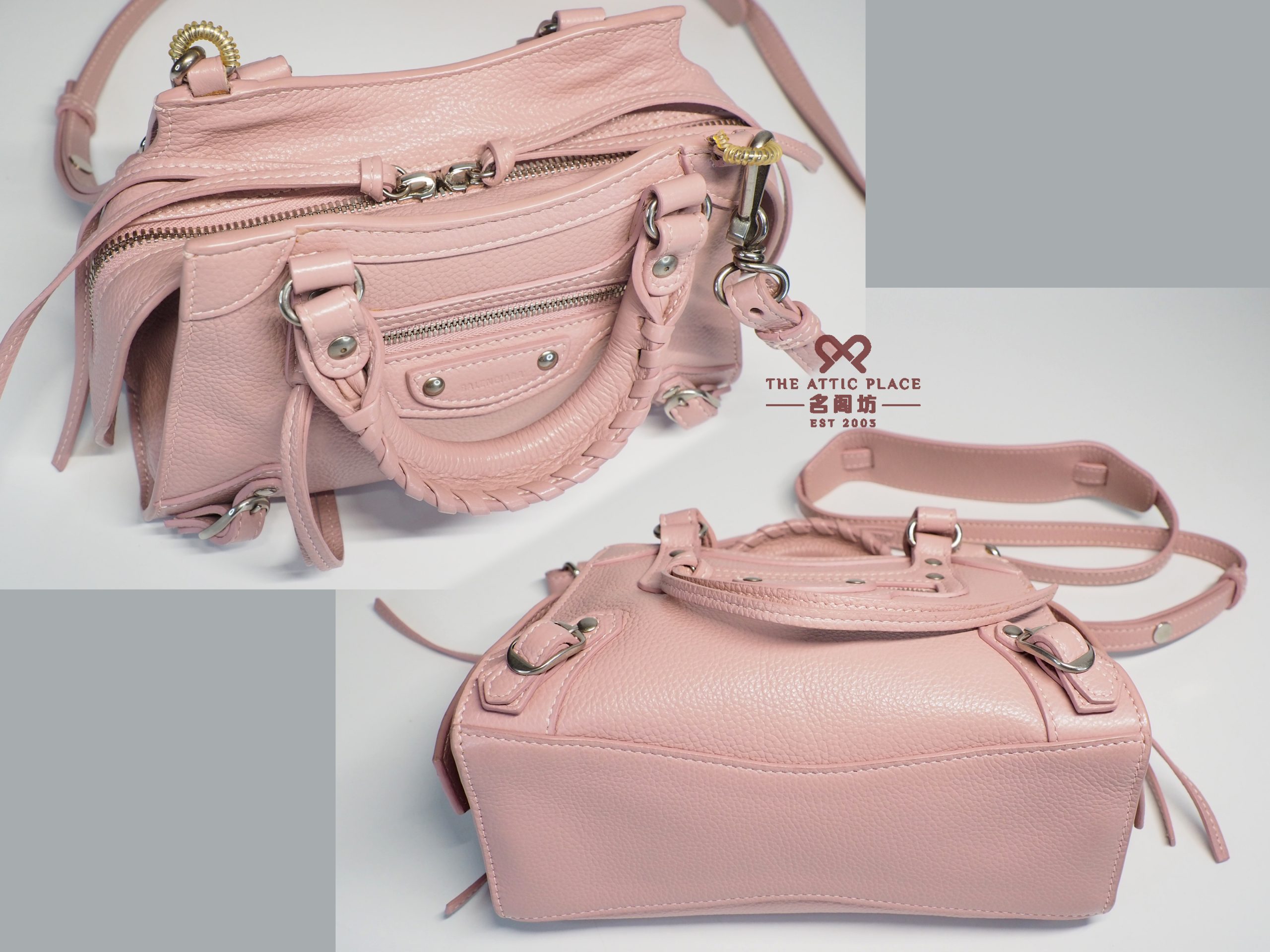 Balenciaga 638524 Pink Mini Neo Cross Body Motorcycle Bag - Image 4