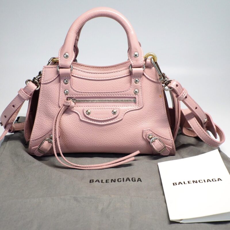 Balenciaga 638524 Pink Mini Neo Cross Body Motorcycle Bag
