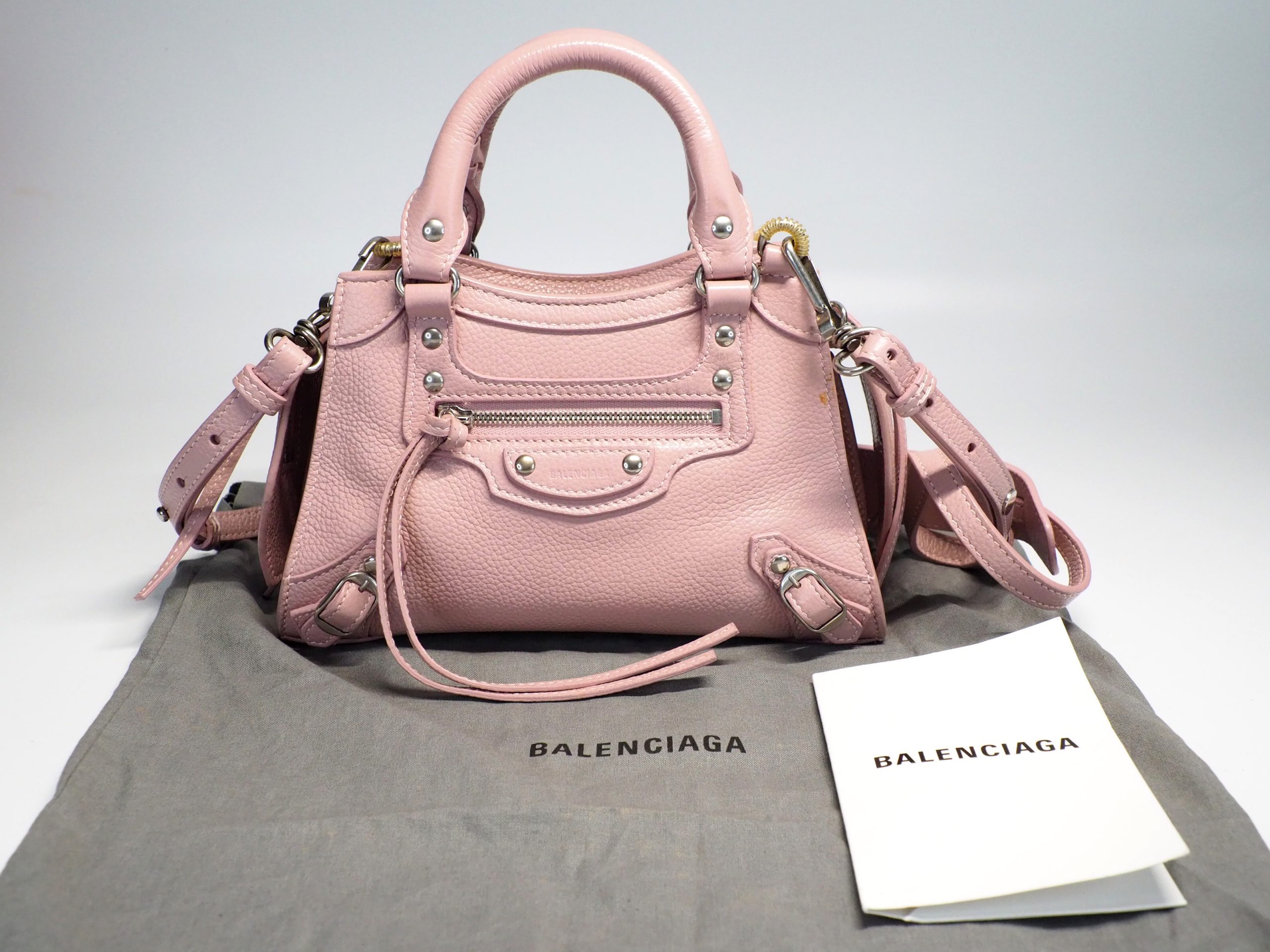 Balenciaga 638524 Pink Mini Neo Cross Body Motorcycle Bag