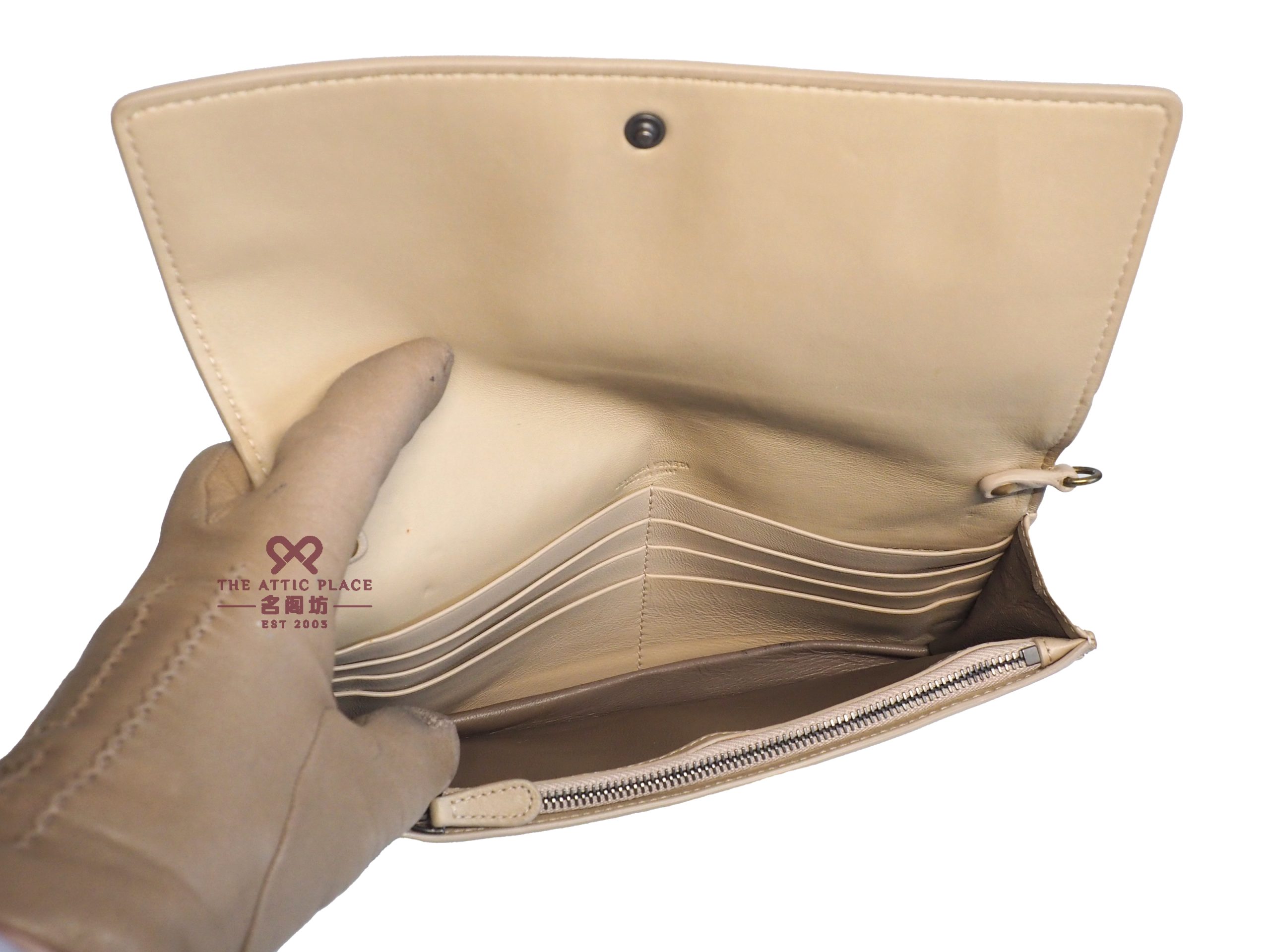 Bottega Veneta Beige Intrecciato Leather Chain Wallet Shoulder/ Crossbody Bag ( S01915679R) - Image 6