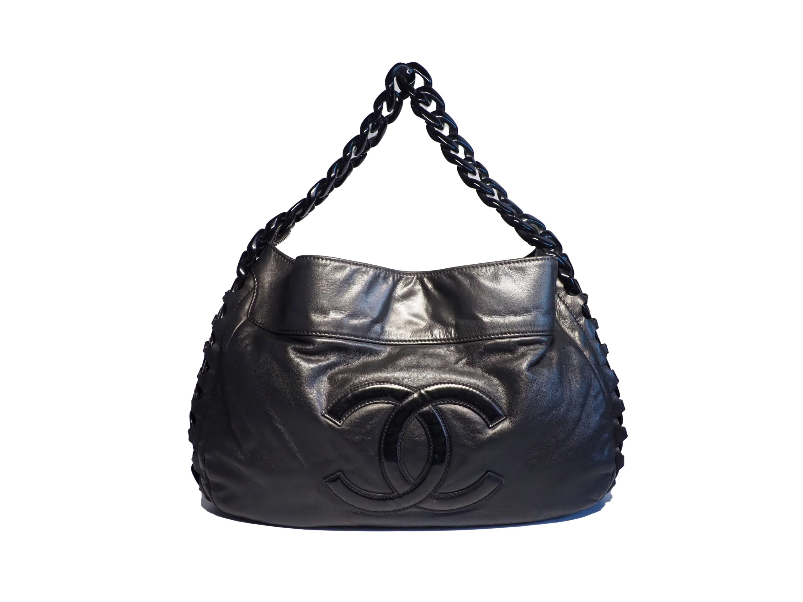 Chanel 11887144 Black Calfskin Leather Jumbo Modern Chain Hobo Bag