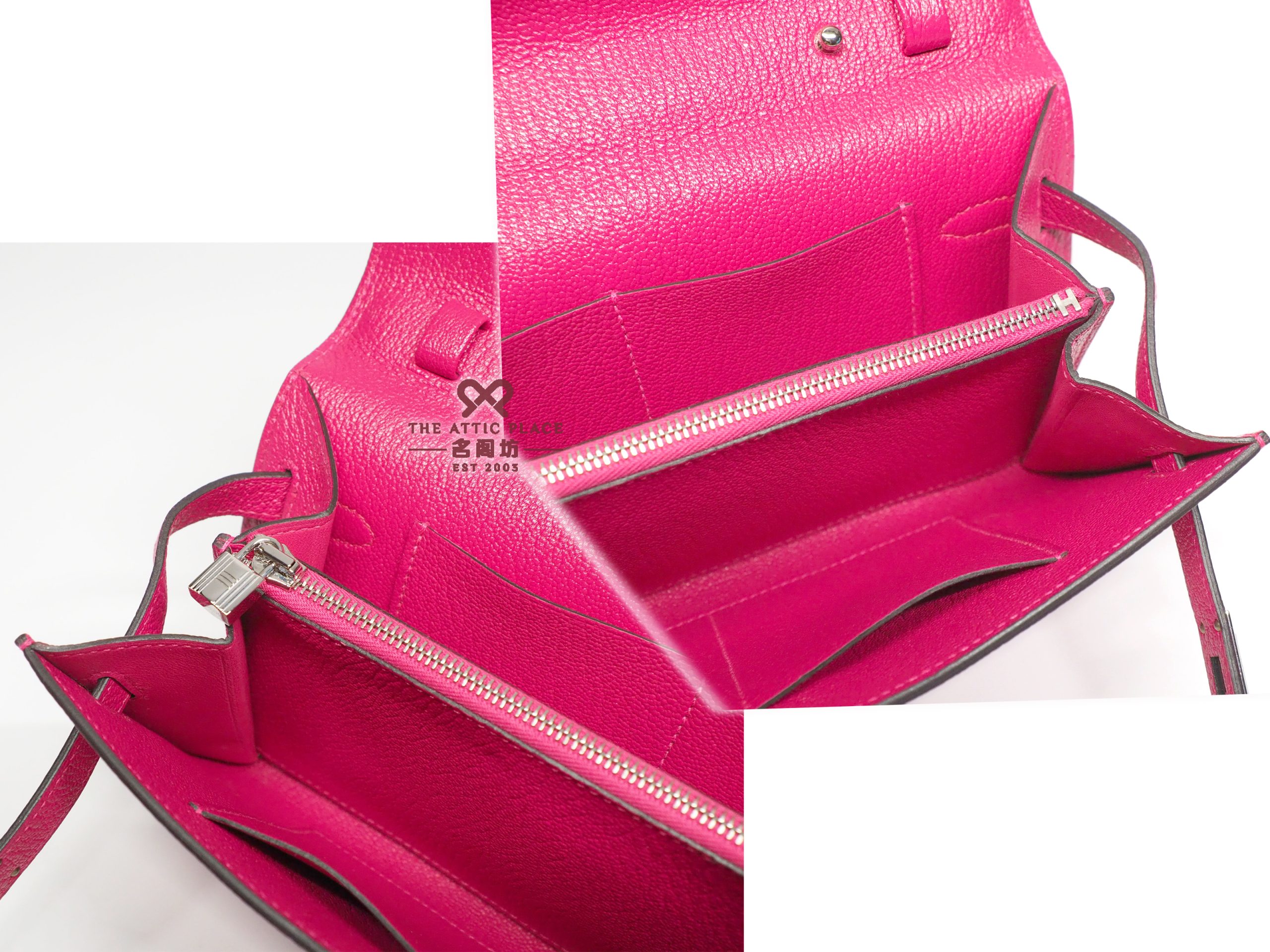 Hermes Portefeuille Sac Kelly To Go Wallet Rose Mexico Chevre Mysore Leather B Stamp Palladium Hardware - Image 5