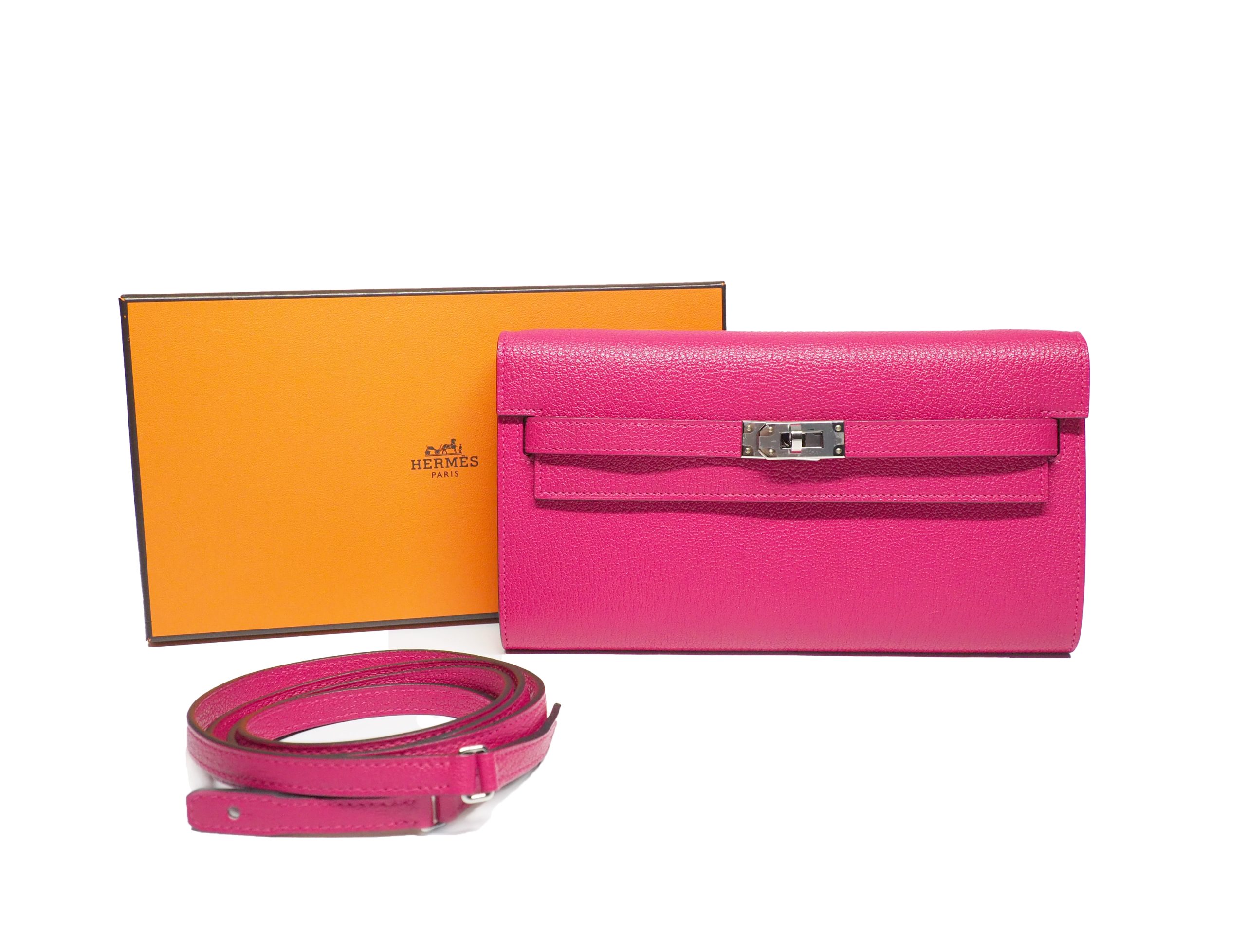 Hermes Portefeuille Sac Kelly To Go Wallet Rose Mexico Chevre Mysore Leather B Stamp Palladium Hardware