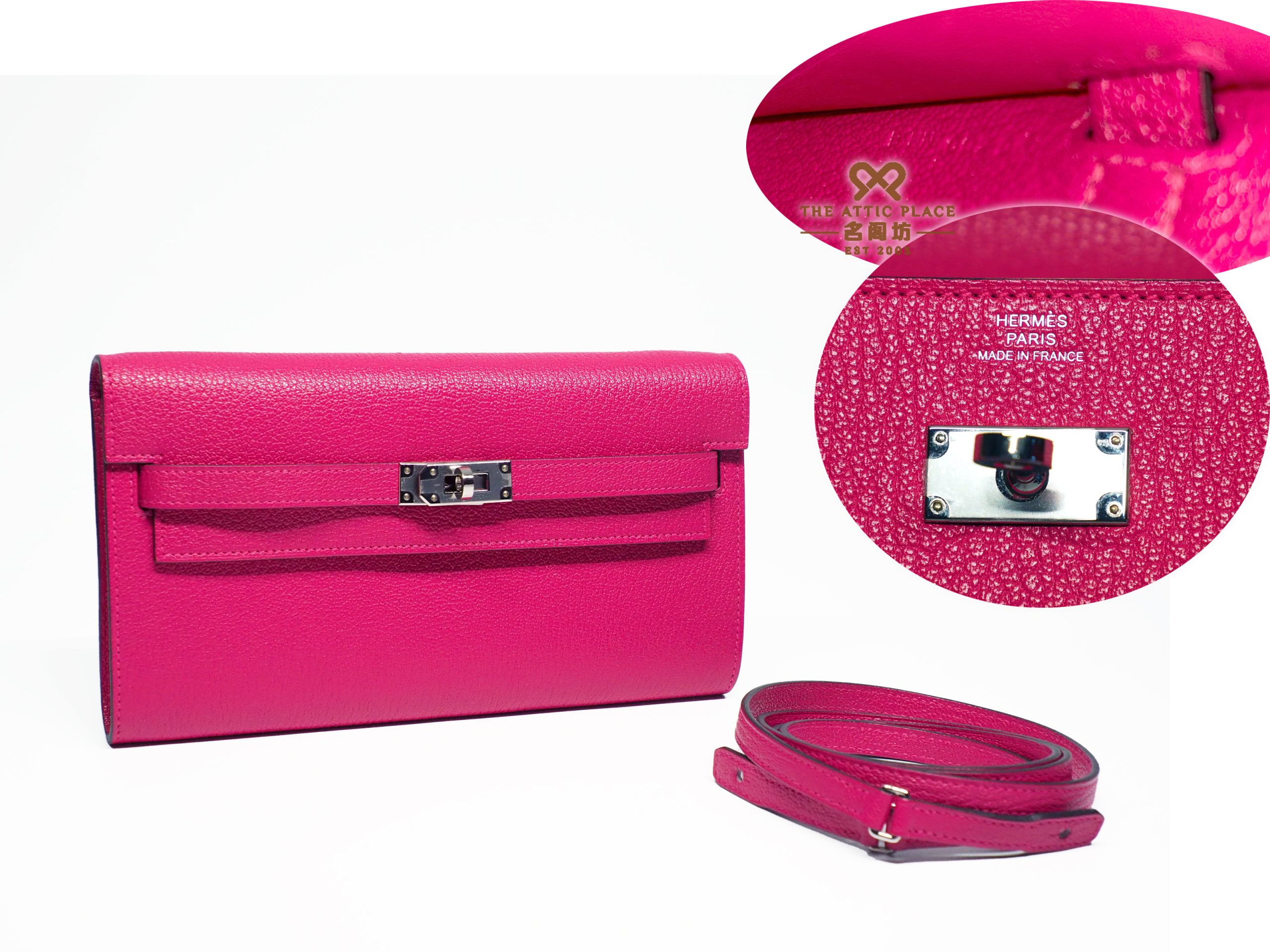 Hermes Portefeuille Sac Kelly To Go Wallet Rose Mexico Chevre Mysore Leather B Stamp Palladium Hardware - Image 2