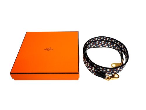 Hermes Bandouliere D Stamp 25mm Black Sangle Zigzag/Veau Swift Black Cavnas Strap/ Accessories