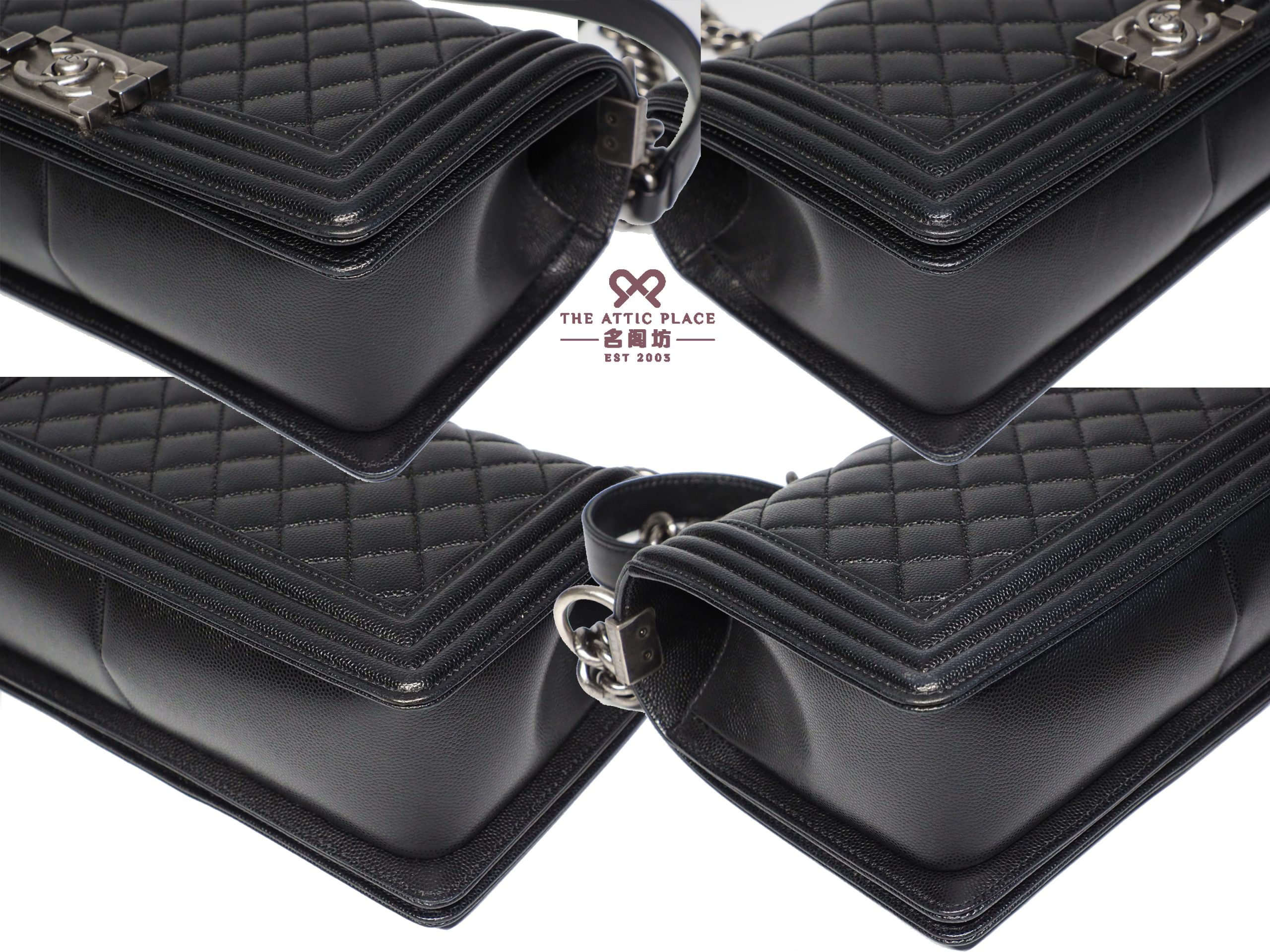 Chanel 26405216 Black Caviar Medium Boy 25cm Ruthenium Hardware - Image 5