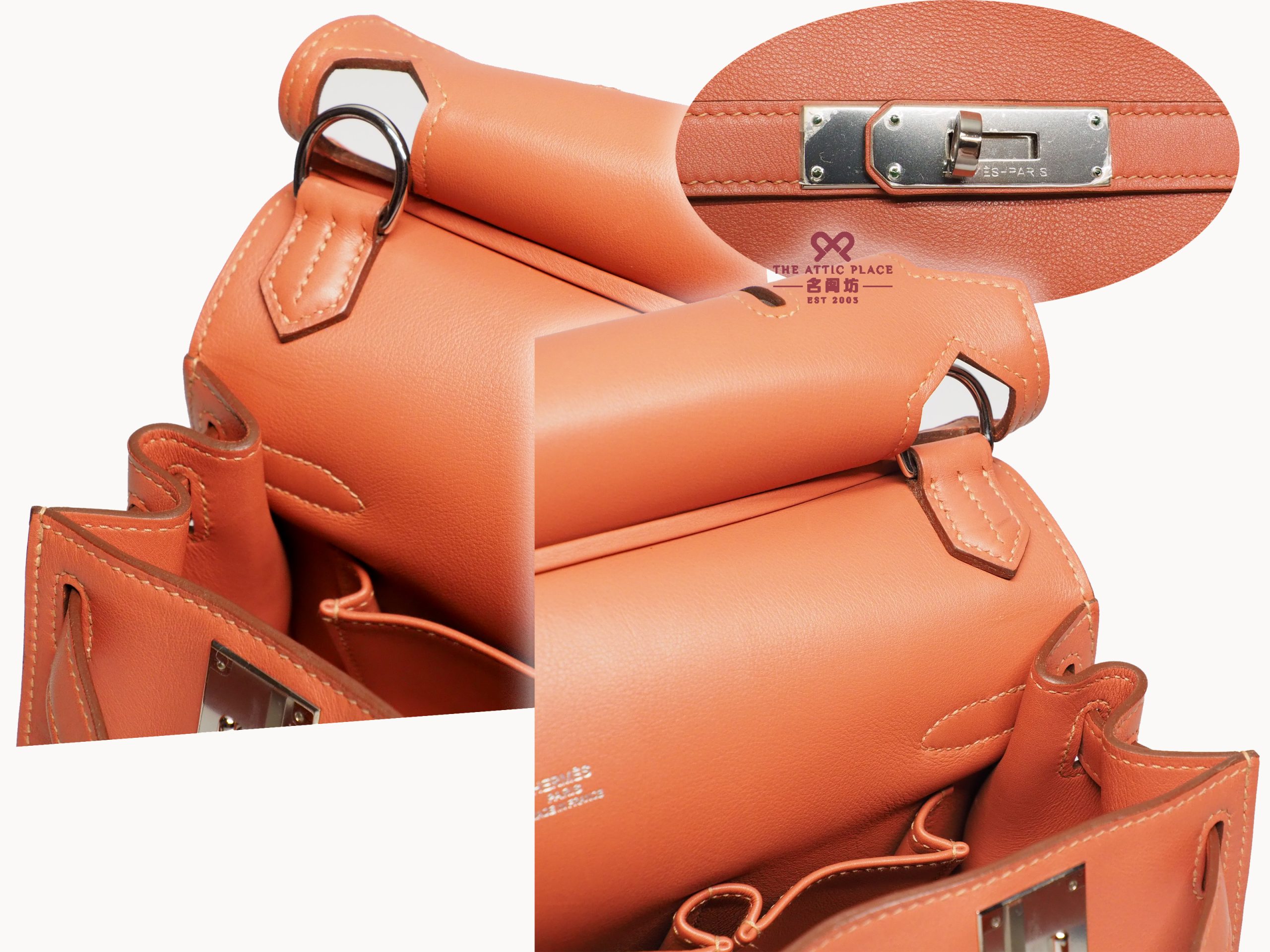 Hermes Jypsiere 28cm Q Stamp Swift Leather Sanguine Palladium Hardware - Image 7