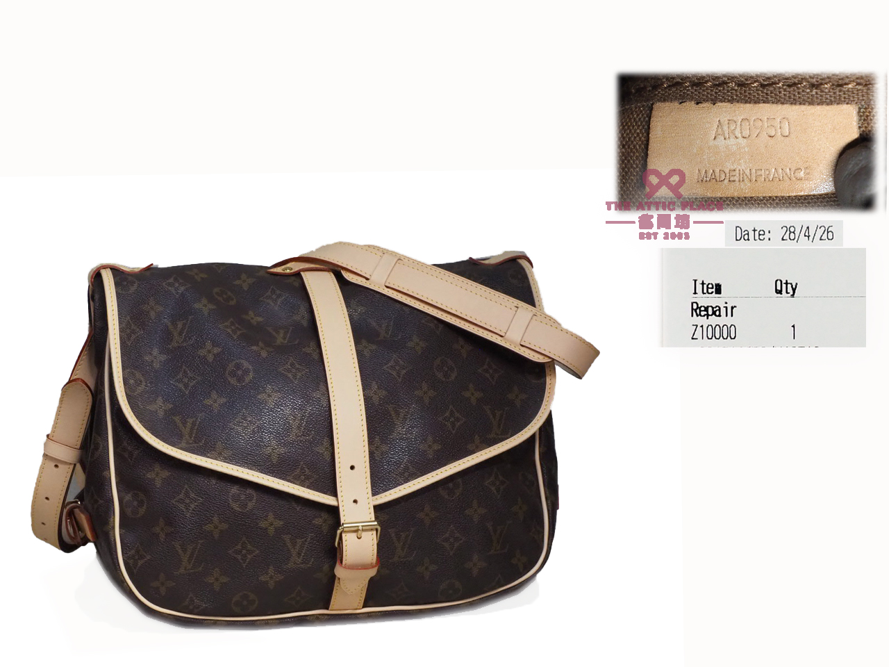 Louis Vuitton M42256 Monogram Canvas Saumur 35 Large Messenger Bag - Image 2